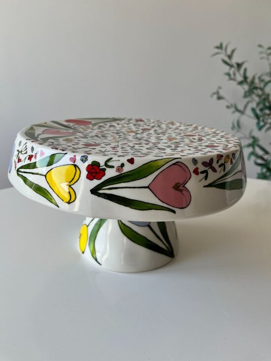 Anthropologie Other - Anthropologie The Mud Fairy Blooming Hearts Cake Stand Brand New Discontinued